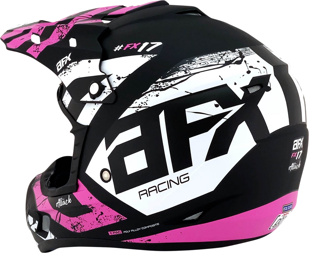 AFX FX-17Y Helmet - Attack - Matte Black/Fuchsia - Large 0111-1413