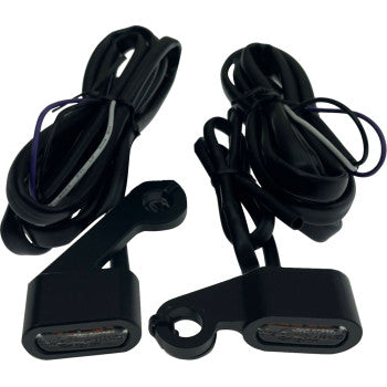 DRAG SPECIALTIES Marker Lights - Matte Black - Amber Lens - '04-'13 XL L22-0236DMBE