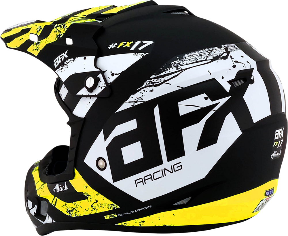 AFX FX-17Y Helmet - Attack - Matte Black/Hi-Vis Yellow - Large 0111-1416