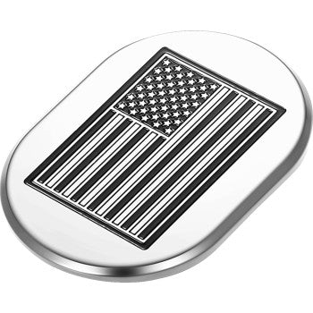 FIGURATI DESIGNS Antenna Cover - Right Rear Fender - Contrast Cut American Flag - Chrome FD26-AC-SS-RT