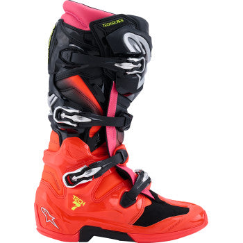ALPINESTARS Tech 7 Boots - Black/Fluorescent Red/Fluorescent Pink - US 9 / EU 43 2012025-1576-9