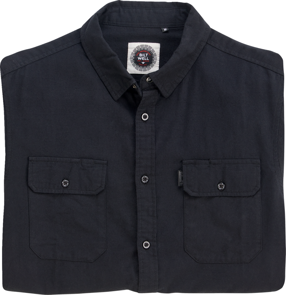 BILTWELL Blackout Lightweight Flannel - Large 8145-068-004
