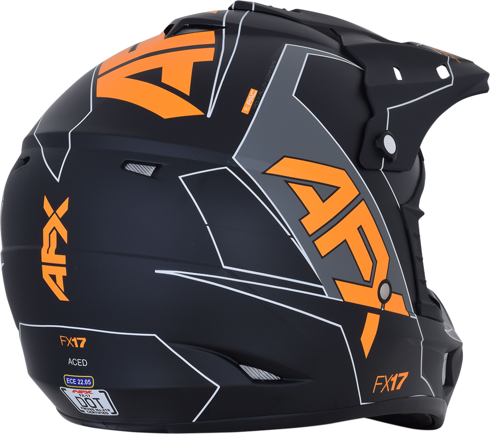 AFX FX-17 Helmet - Aced - Matte Black/Orange - XL 0110-6507