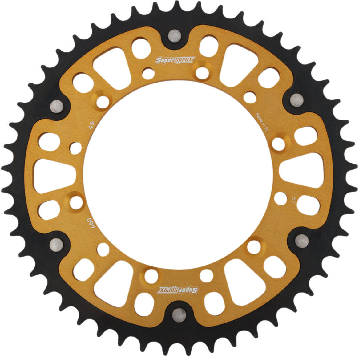 SUPERSPROX Stealth Rear Sprocket - 49 Tooth - Gold - Kawasaki/Suzuki RST-460-49-GLD