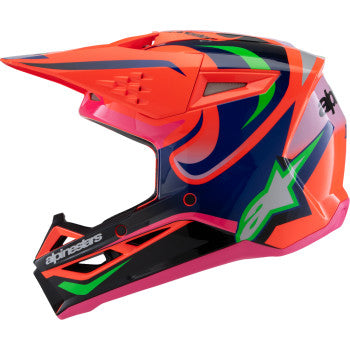 ALPINESTARS Youth SM3 Helmet - Deegan - Gloss Orange Fluo/Purple/Pink Fluo - Large 8301425-433-YL