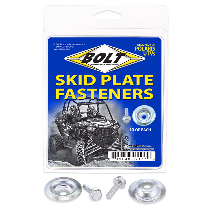 BOLT Utv Skid Plate Fasteners Skid Plate Washer/Bolt 10 Ea RZR-SKDPLT