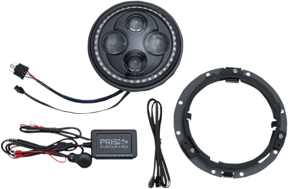 KURYAKYN 7" Prism+ Headlight - Black 2478