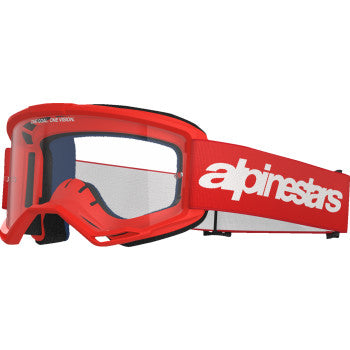 ALPINESTARS GOGGLES Vision 3 Goggle - Wordmark - Red - Clear Lens 5103325-3067
