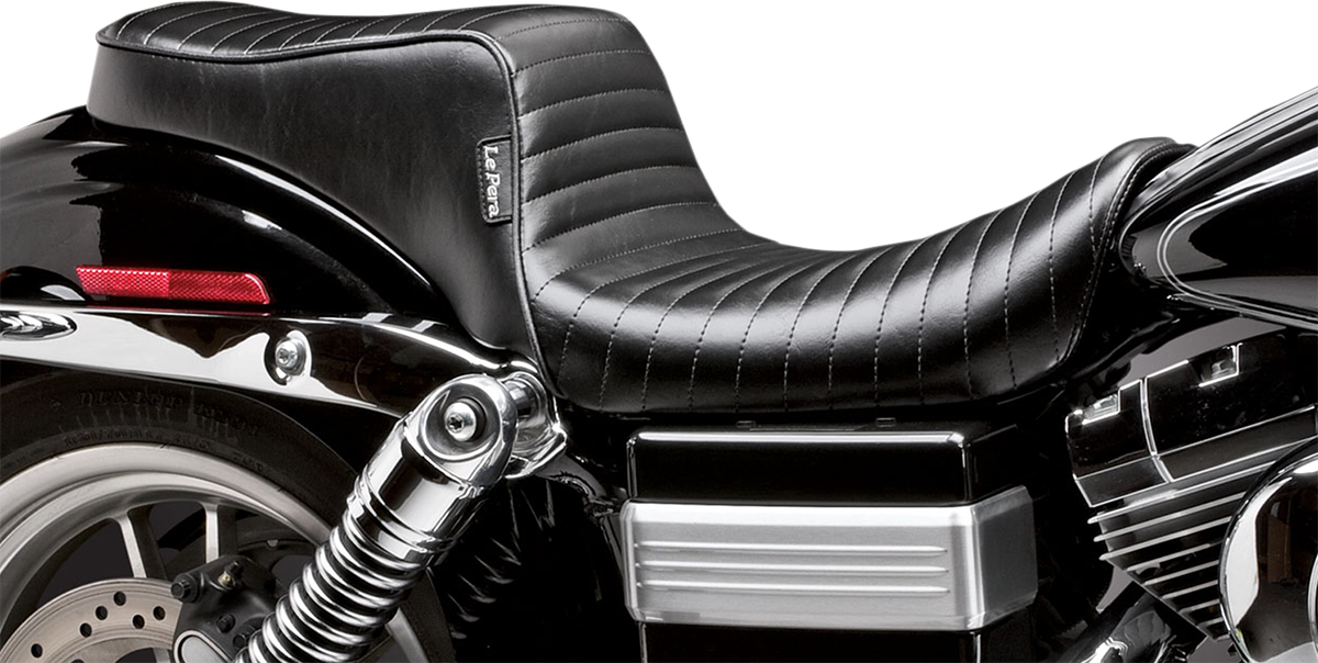 LE PERA Cherokee Seat - Pleated - Black Wide Glide FXDWG 1996-2003 LN-023PT