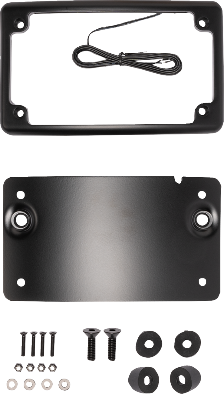 KODLIN MOTORCYCLE License Plate Kit - Curved - Black KUS20100