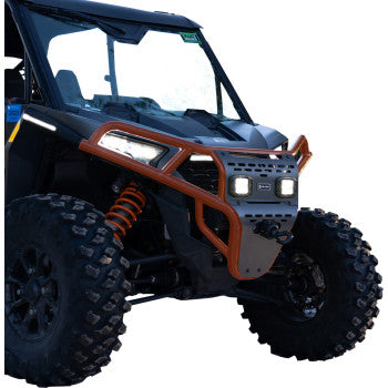 RAVEK Front Bumper/Skid Plate with Amber Lights - Orange - RZR XP 1000 64-317ORLA