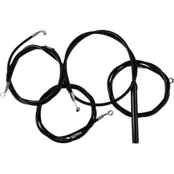LA CHOPPERS Handlebar Cable/Brake Line Kit - Complete - 12" - 14" Handlebars - Black Vinyl Glide 2023-2024 LA-8059KT2-13B
