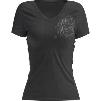 MOOSE RACING Women's Flourish Script T-Shirt - Black - Large 3031-4286