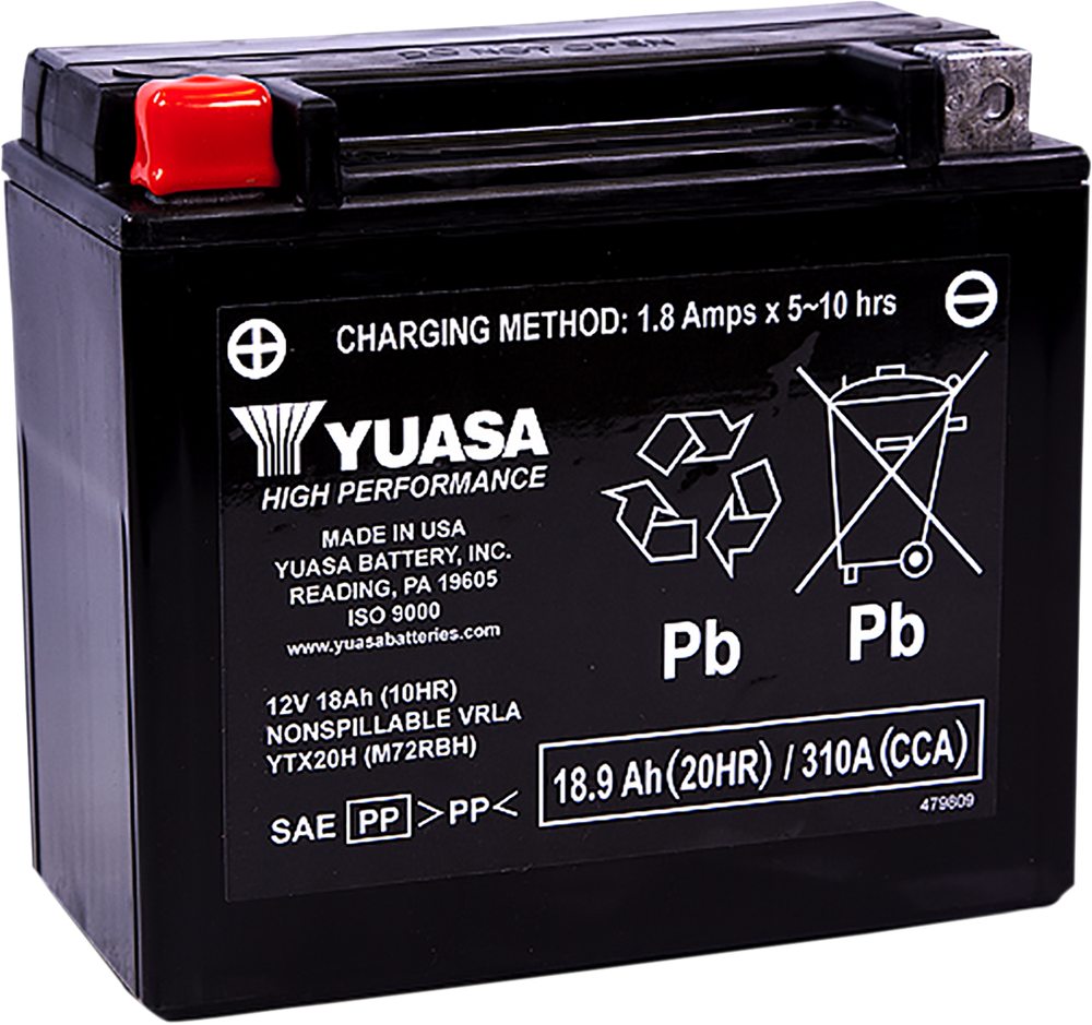 YUASA AGM Battery - YTX20H YUAM72RBH