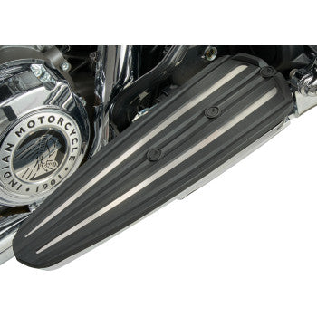 CIRO RydeCulture™ Charles Chapa Floorboard Inserts - Black w/ Stainless Steel Accents - Indian 6R004