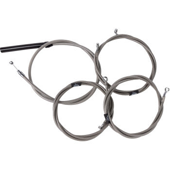 LA CHOPPERS Handlebar Cable/Brake Line Kit - Complete - 18" - 20" Handlebars - Stainles LA-8059KT2-19