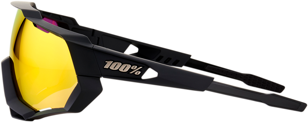 100% Speedtrap Sunglasses - Black - Red 60012-00004