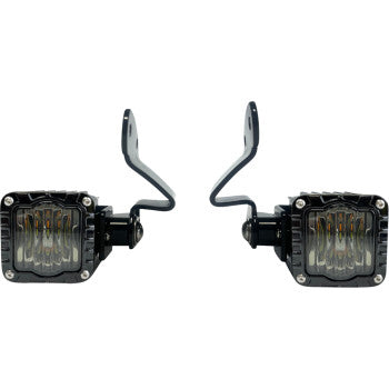 CUSTOM DYNAMICS Front Turn Signals - Shark Demon® - LED - Amber/White - Smoke SD-23RG-FT-AW��