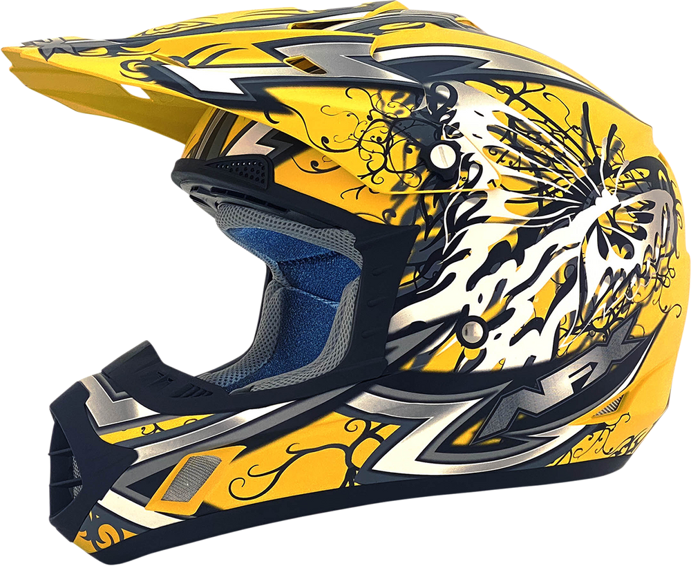 AFX FX-17 Helmet - Butterfly - Matte Yellow - XS 0110-7131