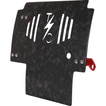 THRASHIN SUPPLY CO. Skid Plate - Carbon Fiber/Forged - With Red Brackets - FLHX/FLTRX TSC-3035-2