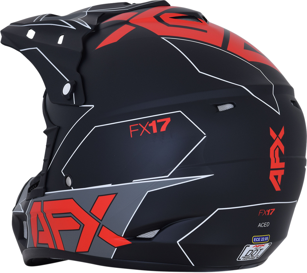 AFX FX-17 Helmet - Aced - Matte Black/Red - 2XL 0110-6488