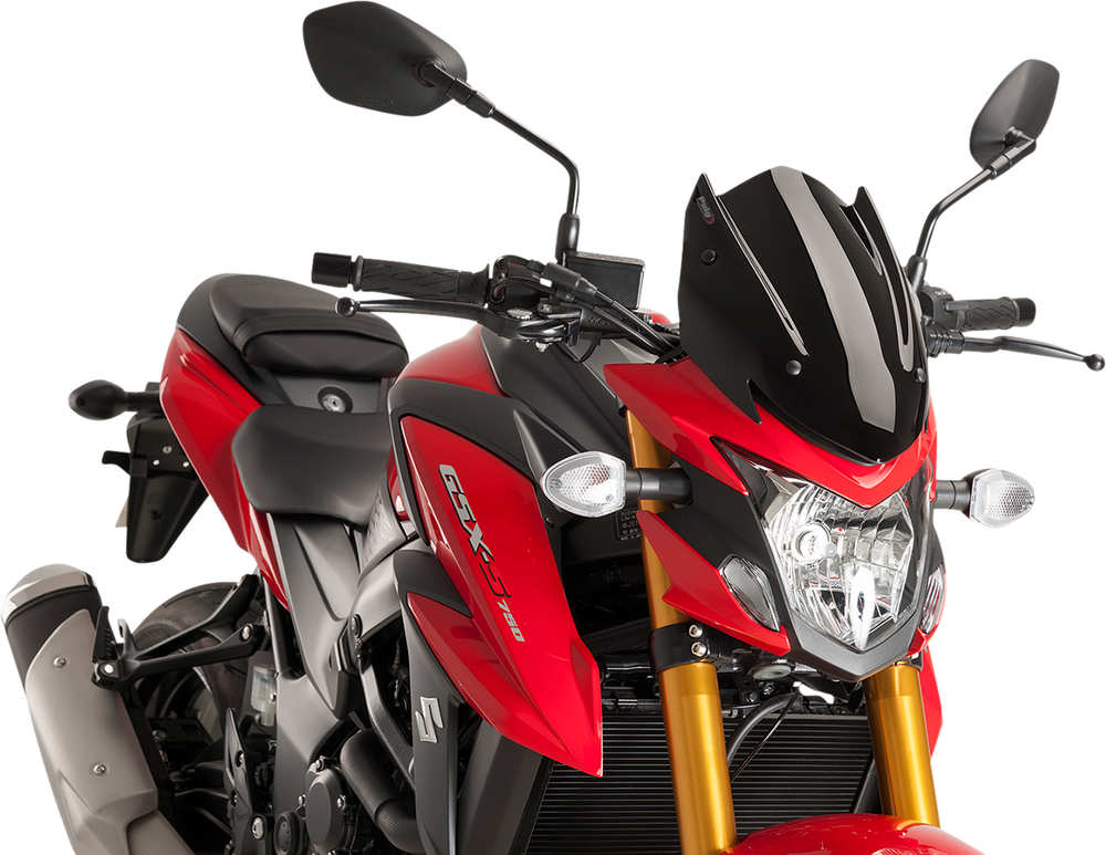 PUIG HI-TECH PARTS Naked Sport Windscreen - Black - Suzuki 9435N