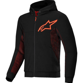 ALPINESTARS Chrome Air Sport Hoodie - Black/Red Fluo - XL 4200425-1030-XL
