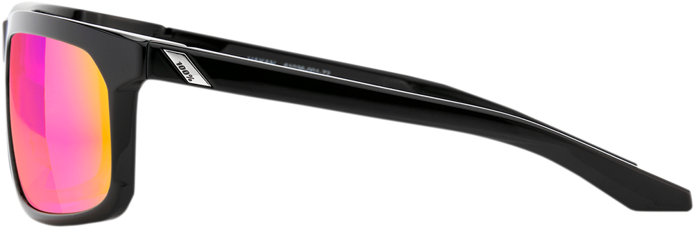 100% Hakan Sunglasses - Black - Purple Mirror 61036-001-72