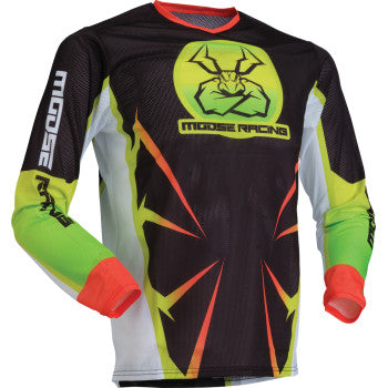MOOSE RACING Youth Agroid Mesh Jersey - Hi-Viz/Black - Small 2912-2531