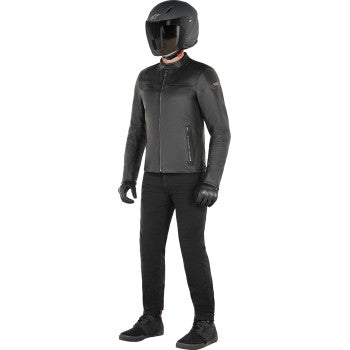 ALPINESTARS Blacktrack Leather Jacket - Black - Small 3103824-1100-S