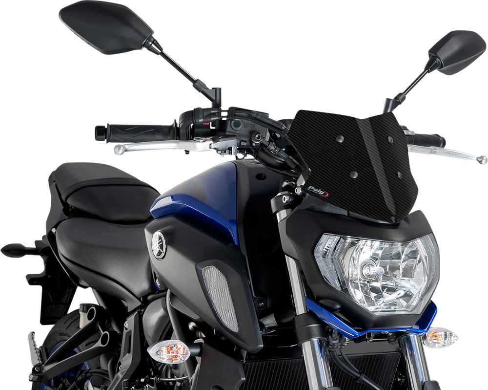 PUIG HI-TECH PARTS Naked Sport Windscreen - Carbon - Yamaha 9666C