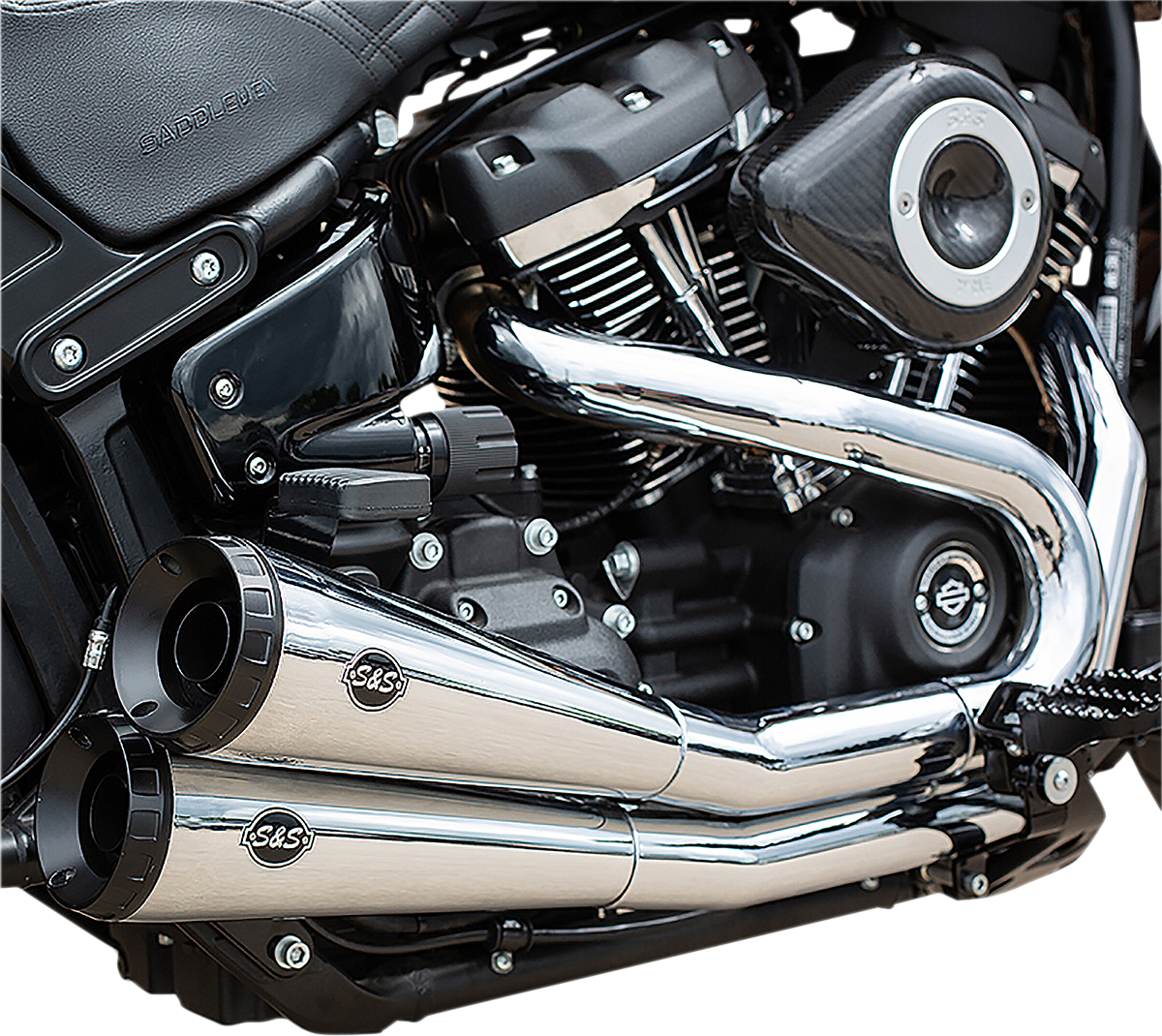S&S CYCLE Grand National 2:2 Exhaust for Softail 2018-2020 Chrome 550-0816A