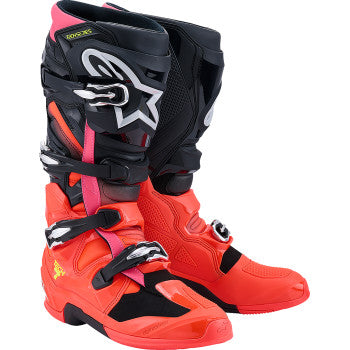 ALPINESTARS Tech 7 Boots - Black/Fluorescent Red/Fluorescent Pink - US 10 / EU 44.5 2012025-1576-10