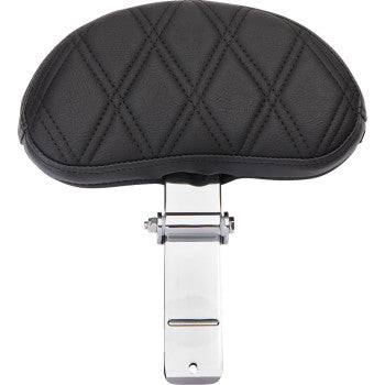 DRAG SPECIALTIES EZ Glide II Backrest - Small - Vinyl - Double Diamond Black Stitch 0822-0537