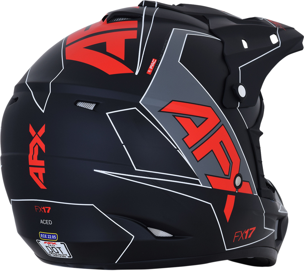 AFX FX-17 Helmet - Aced - Matte Black/Red - Large 0110-6486
