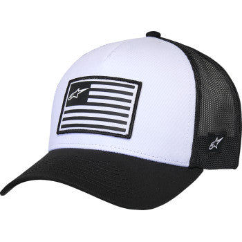 IN STOCK ALPINESTARS Flag Snapback Hat - White/Black 1211-81013-2010-OS