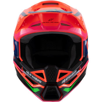 ALPINESTARS Youth SM3 Helmet - Deegan - Gloss Orange Fluo/Purple/Pink Fluo - Large 8301425-433-YL