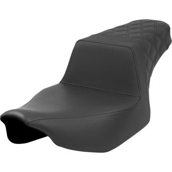 SADDLEMEN Step-Up Seat - Rear Lattice Stitch - Black - Road Glide/Street Glide 823-07-173