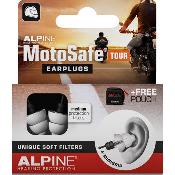 ALPINE HEARING PROTECTION MotoSafe Earplugs - Tour - 6 Pack 111.23.110