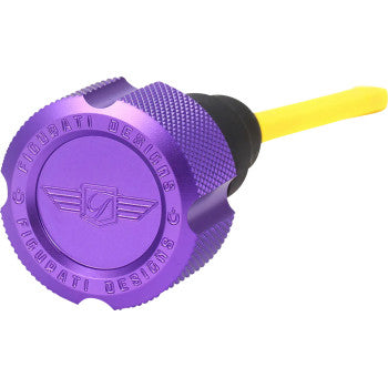 FIGURATI DESIGNS Performance Magnetic Oil Dipstick - Knurled - Purple - '07-'16 Touring/Trike FDP01-TCKN-P
