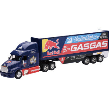 New Ray Toys Peterbilt TLD Red Bull GASGAS Race Team Truck - 1:32 Scale - Blue/Red 11053