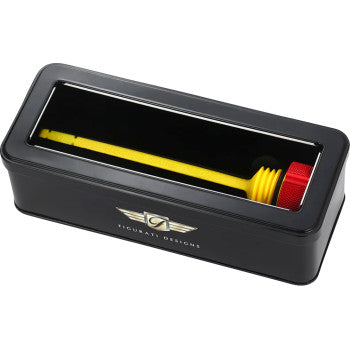 FIGURATI DESIGNS Performance Magnetic Oil Dipstick - Knurled - Red - M8 Touring/Trike FDP01-M8KN-R