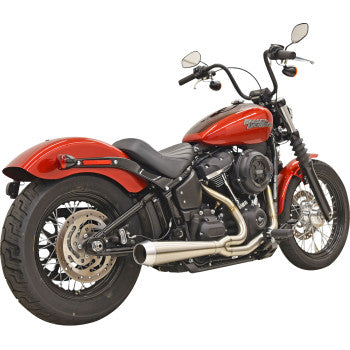BASSANI XHAUST 2-into-1 Road Rage III Exhaust System Softail Fat Bob / Street /Rider - 49-State - Stainless 1S72SSE