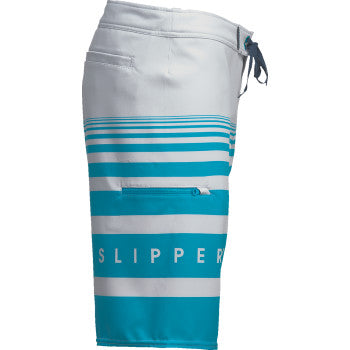 SLIPPERY Glide Board Shorts - Gray/Aqua - US 30 3230-0242