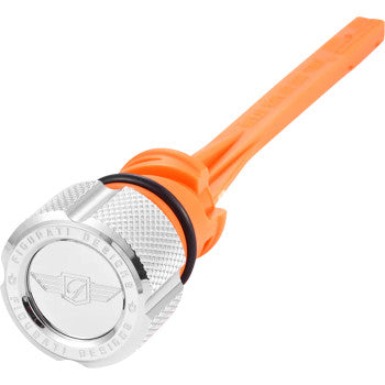 FIGURATI DESIGNS Magnetic Oil Dipstick - Knurled - Silver - M8 Softail FD01-STM8-KN-SS