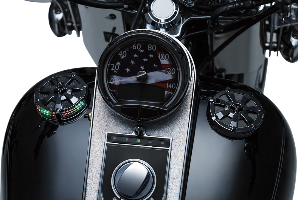 KURYAKYN Alley Cat LED Fuel and Battery Gauges - Gloss Black - 3" Diameter 7383