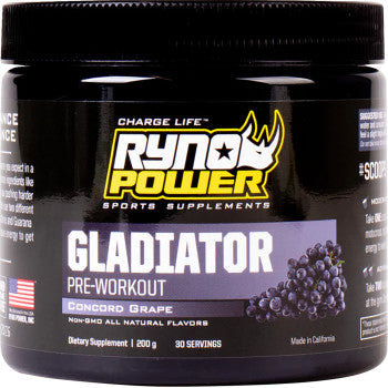 RYNO POWER Gladiator Pre-Workout Drink Mix - Tub - Grape GLAD-GRP