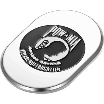 FIGURATI DESIGNS Antenna Cover - Left Rear Fender - POW-MIA - Chrome FD50-AC-SS-LT