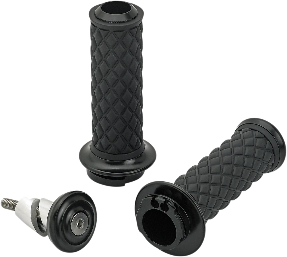 BILTWELL Grips - Alumicore - Dual Cable - Black 6604-201-01