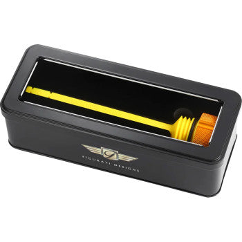 FIGURATI DESIGNS Performance Magnetic Oil Dipstick - Curved - Gold - M8 Touring/Trike FDP01-M8SM-G